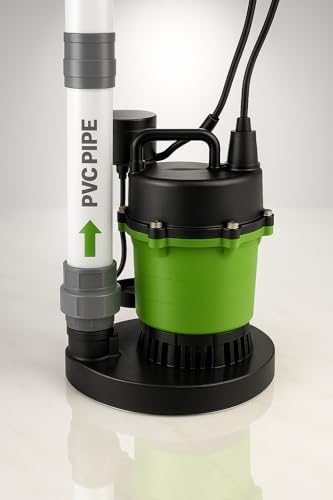 1/3 HP Submersible Sump Pump with Vertical Float Switch, 3400 GPH Max Flow, 25 ft. Head Lift, 120V PSC Motor, Cast Metal & Thermoplastic Housing