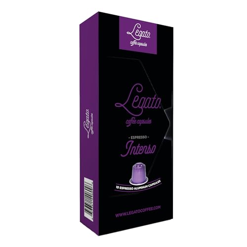 Legato Espresso Capsules - 10/100 count - Single-Serve Coffee Pods - Compatible with Nespresso OriginalLine Machine - Cafe-style Coffee at Home (100, Hazelnut Strength 5)