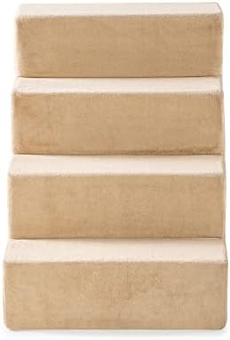 ZINUS Foam 13 Inch 2-Step Step Pet Stairs / Pet Ramp for Cats and Dogs, Extra Small, Beige