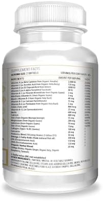 ACTIF Organic Multivitamin for Women Age 70+ with 20+ Advanced Factors and Omega-3 Oil, Non-GMO, Made in USA, 90 Count RealCaps