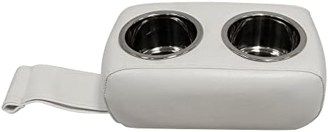 Wise 3059-1882 Pontoon Double Drink Holder with Stainless Steel Cup Holders, Marble / Brite White