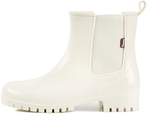 planone Cute Short Rain Boots for Women, Waterproof Chelsea Ankle Boots