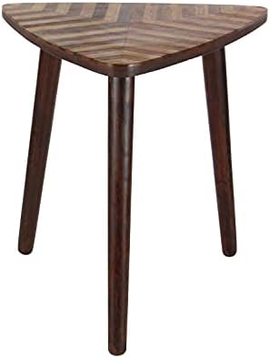 Deco 79 Mango Wood Handmade Side End Accent Table End Table with Wood Inlay, Side Table 20" x 21" x 22", Brown