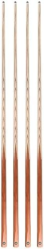 HMQQ 58 Inch One-Piece Pool Cue Sticks, 20 oz, 13mm Tip, 4/6/8 Pack | Black and natural wood-color cues with 13mm leather tips for home tables, bars