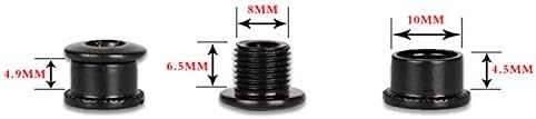 Ruiling 5pcs MTB Chainring Screw Mountain Road Bike Refitting Crankset Parts 4.9mm Fixing Bolts for Single Chainwheel Black