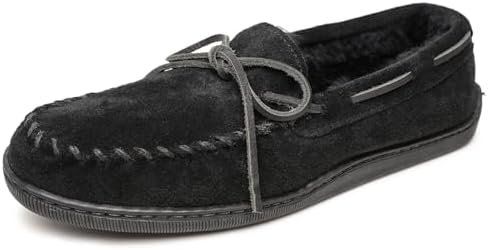 Minnetonka Men's Sheepskin Hardsole Slipper