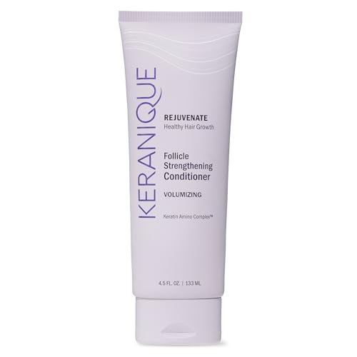 Keranique Volumizing Keratin Conditioner for Thinning Hair, Hair Regrowth | Keratin Amino Complex, Free of Sulfates, Dyes and Parabens, 8 Fl Oz | Volumizes Hair