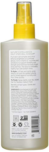 Andalou Naturals Sunflower & Citrus Brilliant Shine Hair Spray (8.2 fl oz) | Styling for Shine & Medium Hold, Aloe Vera for Frizz Control, Natural & Cruelty Free
