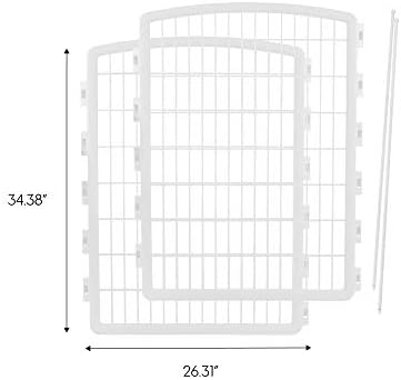 IRIS USA Playpen Panels, Extension Set, Gray | Multiple Pets, Add-On Panel Set, Connect Additional, Size Increase Addon, Matches Existing, Increases Space