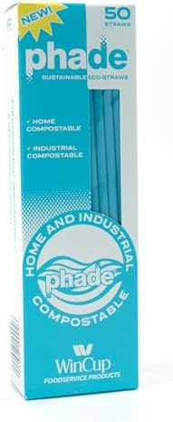 phade Phade 7.75 inch Jumbo Compostable Biodegradable Eco Straws,375 Count,Individually Wrapped,For Cold Drinks Only