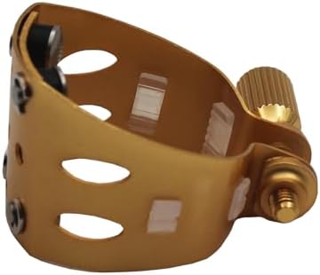 Eastern Music Saxophone Hard rubber mouthpiece Soprano alto Tenor metal ligature Ligature cap (Sandblust gold, Tenor MPC)