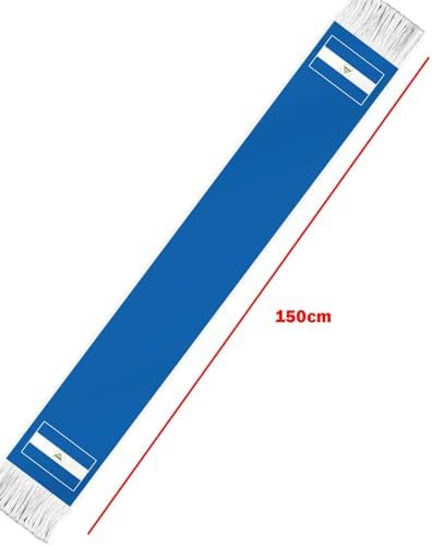 Nicaragua Flag Scarf,60inch Nicaraguan Banner Sports Fan Scarves,18×150cm Novel Souvenir For Team Game Party Parade