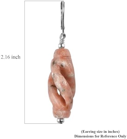 Spice Jasper 40.00 ctw Earrings in Stainless Steel