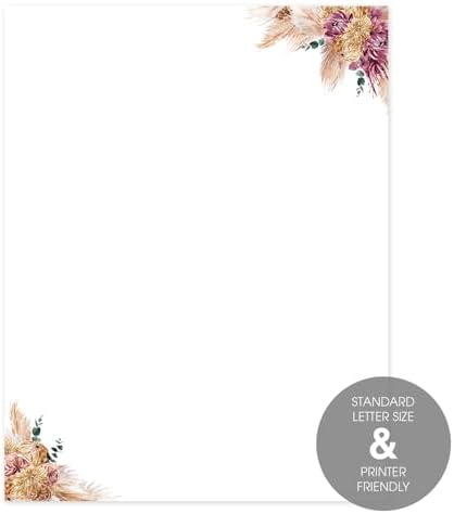 Great Papers! Lush Greenery Letterhead / 80 Floral Sheets 8.5" x 11" Beautiful Watercolor Botanical All Occasion Letter Paper