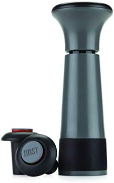 Host AirLOCK Wine Saver Pump and Wine Preserver with Wine Stoppers Vacuum Sealer Wine Pump and Wine Vacuum Bottle Stopper, set of 3, Black