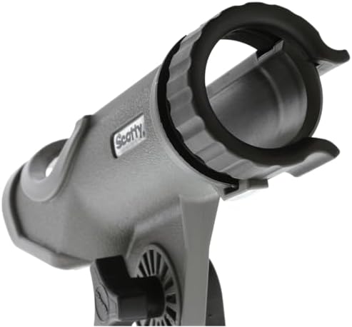 Scotty #230 Powerlock Rod Holder with #241 Side/Deck Mount, Adjustable Boat Fishing Rod Holder, Universal Cradle Design, Side or Deck Mount Installation, Marine-Grade Construction