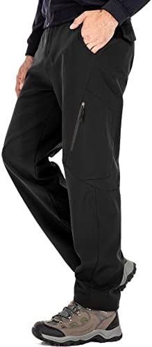 Men's Waterproof Pants Fleece Lined Insulated Winter Hiking Ski Snow Pants