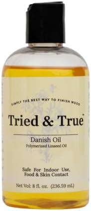 Tried & True Danish Oil, Pure Polymerized Linseed Oil Wood Finish, Pint | Ideal for Furniture, Rustic Pieces, & Priming Wood for Other Oil or Epoxy-Based Products, Food Safe, Simple, Fast Curing