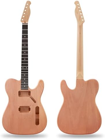Tostar DIY Electric Guitar Kit, Solderless, Multi Sanded Polished Body, ST | Mahogany Body, Canadian Maple Neck, SSS Pickups, 6 String Tremolo Bridge, Complete Accessories, Hands On Learning