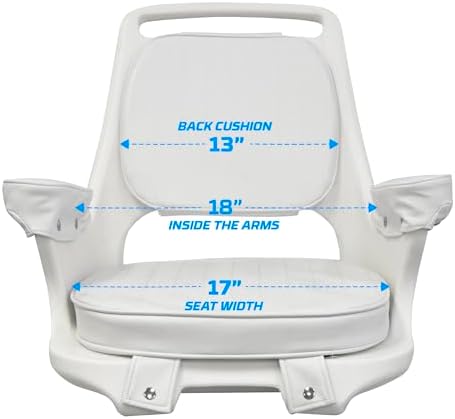 Wise 8WD1007-3-710 Captains Chair with Cushions and Mounting Plate, White