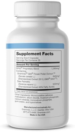 Graminex Prostanex Prostate Supplement: 90 Vegetarian Capsules | Flower Pollen Extract