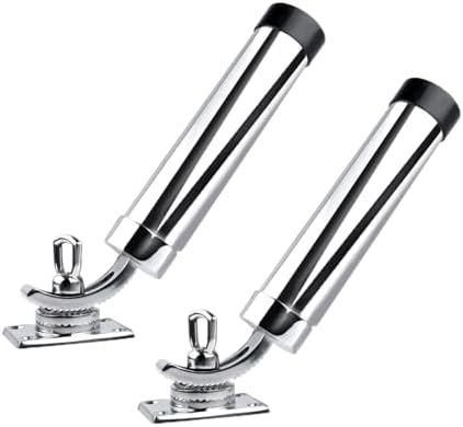 Deck Mount Fishing Rod Holder, Marine Grade Stainless Steel Adjustable Fishing Rod Holders, Support for Marine Boat Yacht