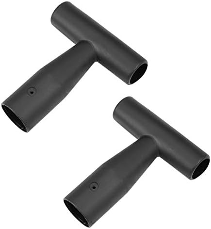 uxcell Shovel T Grip Handle, 35mm Inner Diameter PVC for Digging Raking Tool Black 2Pcs