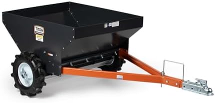 Titan Attachments Compact Manure Spreader, Rated 8.7 Cu. FT, Utility Tow-Behind ATV/UTV Lawn Tractor Spreader