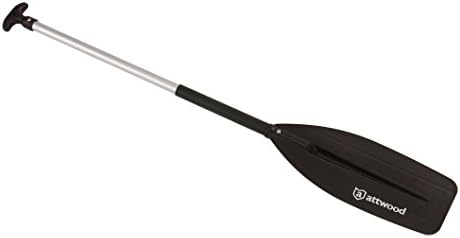 Attwood 4-Foot Aluminum Canoe Paddle, Heavy-Duty Marine Oar with Ergonomic Grip and Poly-Protective Shaft Cover, Model 11764-1