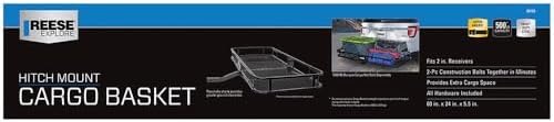 REESE Explore 63153 Rambler Hitch Mount Cargo Carrier, 60 X 24 Inches, Fits 2 Inch Receivers, 500 lbs. Capacity