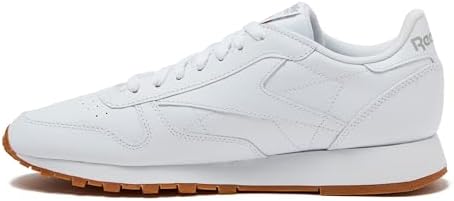 Reebok Classic Leather Sneakers for Men, Casual Tennis Mens Shoes, Footwear White/Pure Grey3/Reebok Gum3, 10