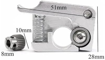 MK10 Extruder with 40 Tooth Steel Gear Feed Extrusion Right Left Hand Arm Full Metal Silver Fit for Makerbot Replicator 2(Right)