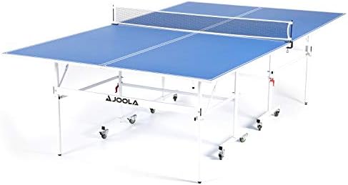 JOOLA Indoor 15mm Ping Pong Table with Quick Clamp Ping Pong Net Set - Single Player Playback Mode - Regulation Size Table Tennis Table - Compact
