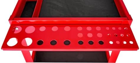 3-Shelf Shop Cart [200 lb. Capacity, Red] | 3-Shelf Shop Cart for let you easily move tools around your shop; steel and rubber construction
