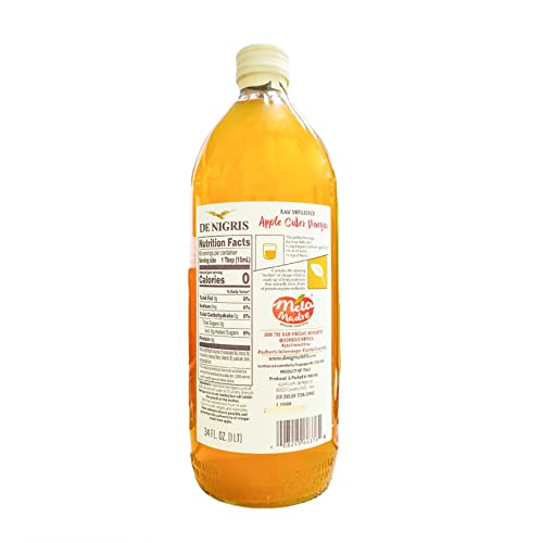De Nigris Organic Apple Cider Vinegar, 34 Ounce (Pack of 2)