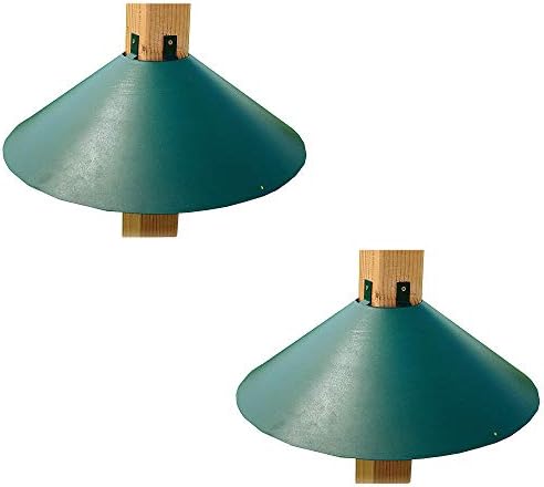 Woodlink Metal 4 x 4 Inch Wrap Around Bird Feeder Squirrel Baffle Guard Pole Posts to Deter Squirrels, Racoons, and Critters from Bird Feeders, Green