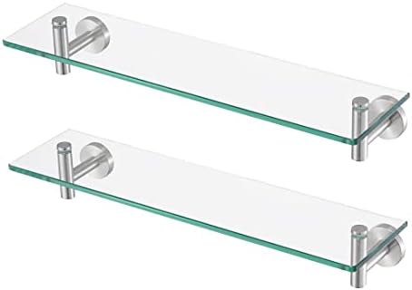 KES Glass Shelf for Bathroom, 20-Inch, 3 Pack, Brushed Finish