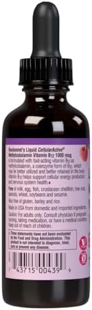Bluebonnet Nutrition Liquid Cellular Active Methycobalamin Vitamin B12, 1000 mcg, For Cellular Energy Production and Nervous System Health, Soy-Free