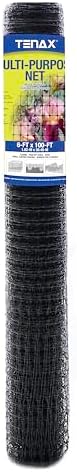 Tenax Multi-Purpose Net - Black Plastic Netting, Versatile Garden Fence - 3' x 50' - Polypropylene