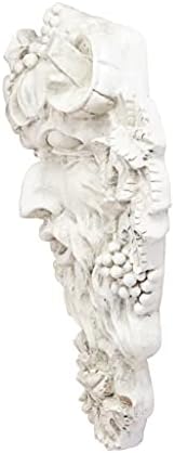 Design Toscano Bacchus, Grape Harvest Wine Greek Greenman Face Wall Sculpture, Medium, 12 inches tall, Cast Stone Resin, Antique Stone Finish