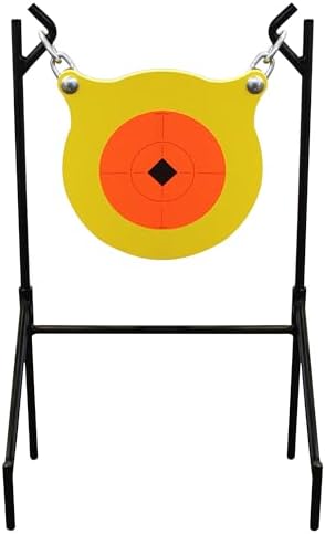 Birchwood Casey World of Targets Boomslang AR500 Steel Durable 0.5" Thick 9.5" Diameter Shooting Gong Target with Stand & Hanging Hardware