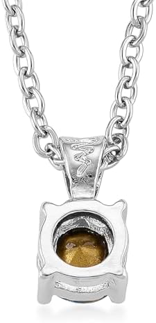 Multi Color Crystal 4pcs 1pc Mirror Pendant Necklace 20"in Silvertone