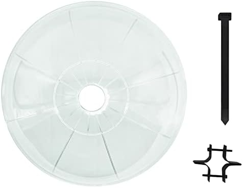 Myard 13 Inches Solid Clear PC Wobbly Squirrel Proof Baffle Deflector for Bird Feeder, Fit up 1.5 Inches + Pole/Post (Upgraded Version)