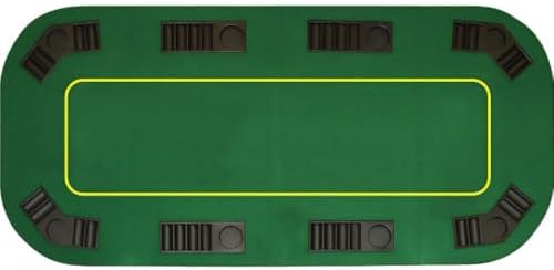 Trademark Poker Poker Table Top - 80-inch Foldable Card Mat for up to 8 Players - Blackjack Table with Cupholders and Chip Trays (Green)