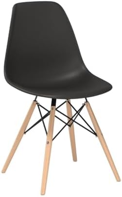 Furmax Modern Style Dining Chair Mid Century Modern DSW Chair, Shell Lounge Plastic Chair for Kitchen, Dining, Bedroom, Living Room Side Chairs Set of 4(White)