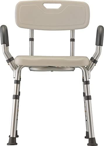 NOVA Medical Products Bath & Shower Seat with Arms and Back, White, 8 Pound