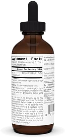 Source Naturals Vitamin D-3 Liquid Drops 2000 iu Supports Bone & Immune Health - 4 Fluid oz | Bioactive Form For Bone And Immune Health*