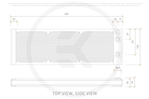 EKWB EK-Quantum Surface S360, Black, 360mm PC Radiator, 30mm Thick, 3 x 120mm Fan Mounts, 2X G1/4" Ports for Custom PC Water Cooling