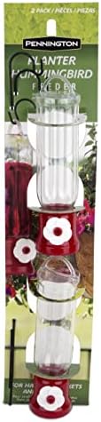 Pennington Planter Small Hummingbird Feeder, 2.3 Ounce Capacity | Hanging hummingbird feeder, dishwasher safe, disassembles fully