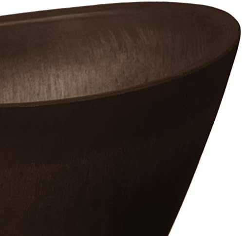 Arcadia Garden Products PSW Pot Collection YB41C Plastic/Stone/Wood Composite Curved Planter Pot – No Drainage Hole (Drillable), for Indoor and Outdoor Plants and Gardens, 16-inch, Chocolate